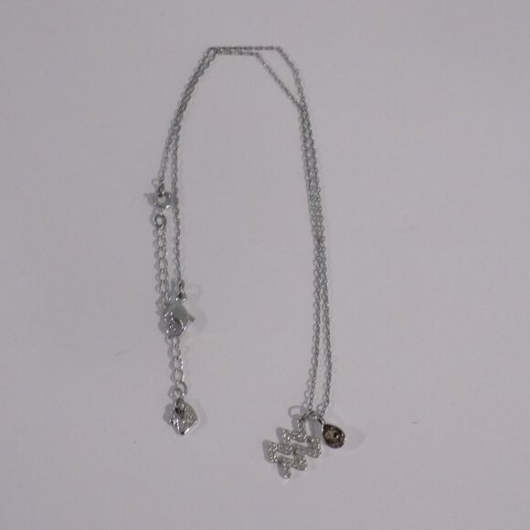 Swarovski Silver Tone Pendant Necklace 15" Plus Extender - Picture 2 of 7